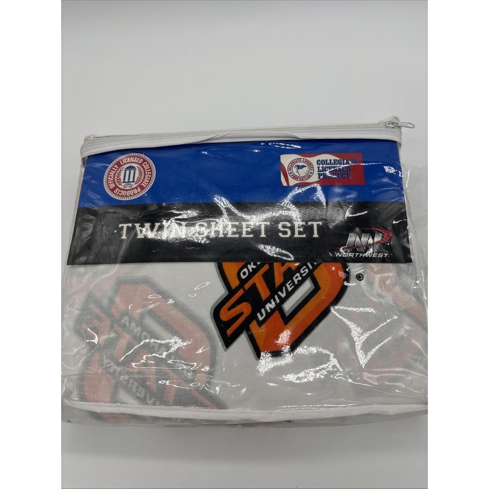 Oklahoma State University Officially Licensed Twin Sheet Set 55% Cotton 45% Poly